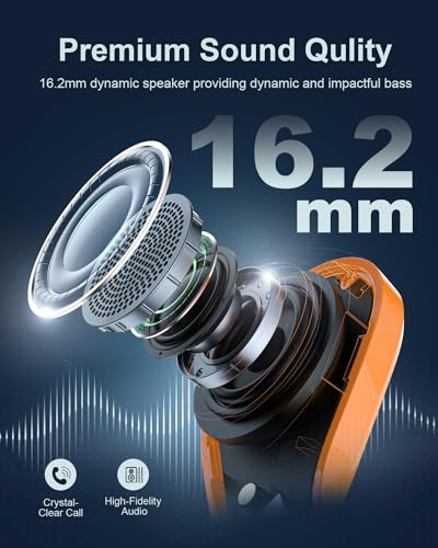 JZONES OPEN EAR HEADPHONES WIRELESS BLUETOOTH 5.3 - ORANGE - Like New