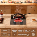 JESSIER 2 BURNER ELECTRIC COOKTOP 110V 2000W COUNTERTOP OR BUILT-IN - BLACK - Like New