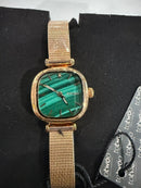 TOTWOOO WATCH CRYSTAL ACCENTED SCARLETTE STAINLESS STEEL QUARTZ RODE GOLD/GREEN - Brand New