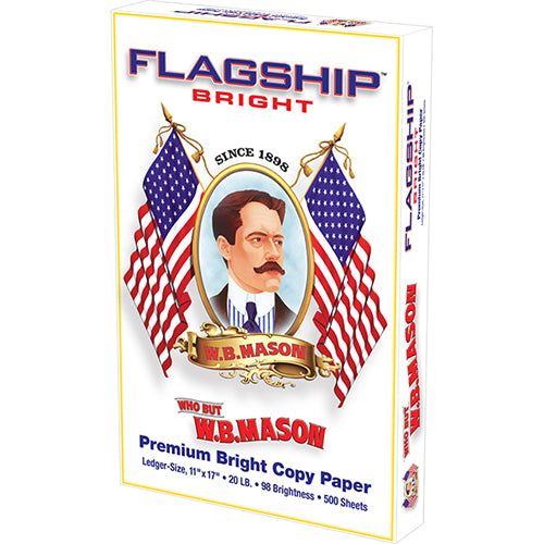 WHO BUT W.B.MASON FLAGSHIP BRIGHT PREMIUM BRIGHT COPY WHITE 500 SHEETS/REAM - Brand New