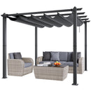 VEVOR 10'X10' OUTDOOR RETRACTABLE PERGOLA CANOPY, ALUMINUM PERGOLA - GRAY - Like New