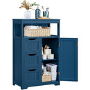 Yaheetech Bathroom Floor Cabinet Wooden Storage Multiple Tiers - Navy Blue - Brand New