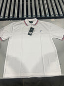 TIGER WOLF 3 BUTTON POLO SHIRT - SIZE: MEN XL - WHITE/RED/BLACK - Brand New