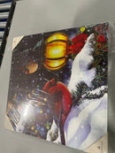 CYPRESS HOME LIGHTED WALL DECOR SNOW WINTER CHRISTMAS LAMPPOST BIRD CARDINAL - Like New