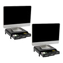 MIND READER MONITOR STAND, 2-PACK, 13.5"L X 13"W X 4"H, 2MONSTA3D - BLACK - Brand New