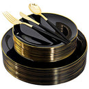 B0828V7GLP Supernal 150pcs Gold Plastic Plates Gold Plastic Silverware - Gold - Brand New