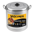 VASCONIA ALUMINUM 32 QUART STEAMER POT WITH STEAMER TRAY AND LID - ALUMINUM - Like New