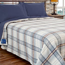 Poyet Motte Chevreuse Heavyweight Wool Blend Blanket - Grey Plaid, Full/Queen - Brand New