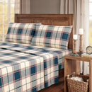 Kathy Ireland 100% TurkPad Cotton Flannel Sheet Set Signature Plaid King - Like New