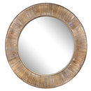 Barnyard Designs 31.5" Rustic Round Wood Mirror B07SK11VM2 - Brown - Brand New