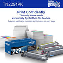 Brother Genuine TN2294PK Standard Yield 4-Pack Printer Toner Cartridges - Like New