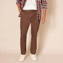 AMAZON ESSENTIALS SLIM-FIT WRINKLE-RESISTANT FLAT-FRONT CHINO, 34WX32L, BROWN - Brand New