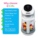 EVLAS EVLA BABY FOOD MAKER, STEAMER, BLENDER, PROCESSOR BFP-1800E - WHITE Like New