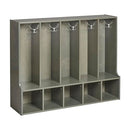 ECR4Kids Streamline 5-Section Toddler Coat Locker with Bench Grey Wash - Like New