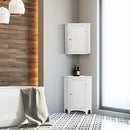 Elegant Home Fashions Glancy Removable Wooden Corner Wall Cabinet, White - Brand New
