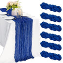 JALANCY 6 PIECES ROYAL BLUE 10FT CHEESECLOTH TABLE RUNNER GAUZE FABRIC - Like New