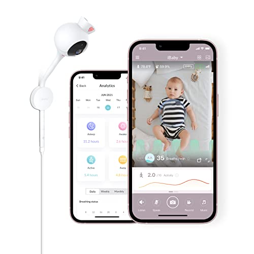 IBABY SMART BREATHING MONITOR WITH CAMERA AUDIO I2 WI-FI VIDEO - WHITE - Like New