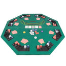 Folding Poker Table Top 48" Solid Wood Topper Built-In Cupholders - Brand New
