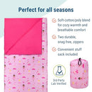 Wildkin Sleeping Bag for Kids, Pink and Gold Stars - Brand New