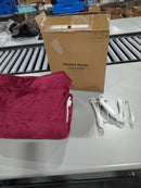 VEOHAUT 50" X 60" ELECTRIC HEATED DOUBLE-LAYERED FLEECE THROW BLANKET - RED - Like New