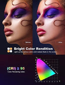 PILITA 60 LED SELFIE LIGHT, 3 COLOR TEMPERATURES, CL-V11SE - BLACK - Like New