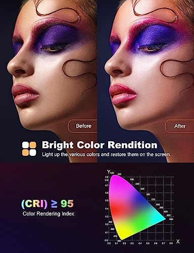 PILITA 60 LED SELFIE LIGHT, 3 COLOR TEMPERATURES, CL-V11SE - BLACK - Like New