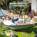 ANAGOO DOUBLE HAMMOCK WITH STAND 500LBS HEAVY DUTY OUTDOOR GRAY - DARK/GRAY - Like New