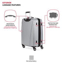 SWISS GEAR 7585 HARDSIDE EXPANDABLE LUGGAGE SPINNER WHEELS 23" - SILVER - Brand New