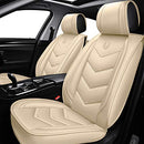 OASIS AUTO Seat Covers Accessories Full Set Premium Nappa Leather (OS-003 Tan) - Brand New