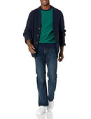 AMAZON ESSENTIALS MEN'S LONG-SLEEVE SWEATER,100%COTTON,BIG&TALL S - EMRALD GREEN - Brand New
