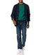 AMAZON ESSENTIALS MEN'S LONG-SLEEVE SWEATER,100%COTTON,BIG&TALL S - EMRALD GREEN - Brand New