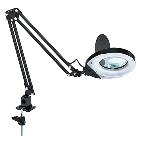 REALSPACE BRETINO LED MAGNIFIER DESK LAMP MOUNTING CLAMP 22"H - BLACK - Like New