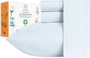 Sleep Mantra 100% Organic Cotton Bed Sheet Set Crisp Cooling Full - Blue - Like New