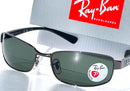RAY BAN RB3364 004/58 62MM GUNMETAL FRAME N LENS SUNGLASS - GUNMETAL/DARK GREEN - Like New