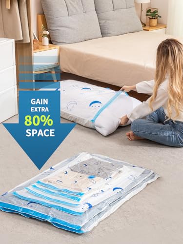 Z ZONAMA VACUUM STORAGE BAGS WITH ELECTRIC AIR PUMP, 20 PACK - BLUE - Like New