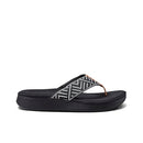 REEF WOMEN'S CLOUD TX ARCH SUPPORT FLIP FLOP SANDALS - SIZE 8 - BLACK GEO - Like New