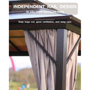 GARVEE 10X10 FT HARDTOP GAZEBO ALL WEATHER DOUBLE ROOF ALUMINUM ALLOY - BLACK - Like New