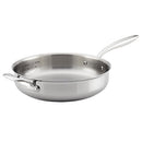 BREVILLE CLAD STAINLESS STEEL PAN FRYING PAN WITH LID 5 QUART - SILVER - Like New