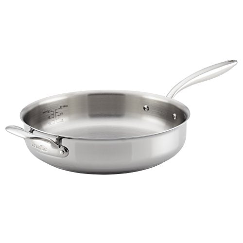 BREVILLE CLAD STAINLESS STEEL PAN FRYING PAN WITH LID 5 QUART - SILVER - Like New