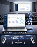 ROSH 2025 UPGRADED WIRELESS HDMI TRANSMITTER RECEIVER 328FT/100M - SILVER - Like New