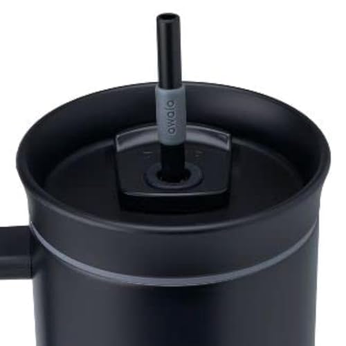 OWALA 40OZ STAINLESS STEEL TUMBLER WITH HANDLE PANTHER PAW BLACK - Like New