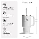 HYDRO FLASK 32 OZ TRAVEL TUMBLER WITH HANDLE, LID, STRAW - INSULATED - OMBRE - Like New