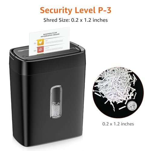 AMAZON BASICS CROSS CUT PAPER AND CARD SHREDDER NEW MODEL BLACK C262-C - BLACK - Like New