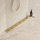 NEODRAIN 24-IN BRUSHED BRASS RECTANGULAR LINEAR SHOWER DRAIN - - Scratch & Dent