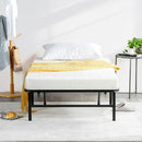 OLEESLEEP 14" Folding Metal Platform Bed, Steel Mattress, Twin size - BLACK - Like New