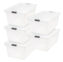 IRIS USA 5Pack 68qt/17gal Clear View Plastic Storage Bin with Lid - NEW - Brand New