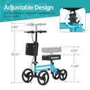 ELENKER ECONOMY KNEE WALKER 10" WHEELS WITH DUAL BRAKING SYSTEM - BLUE - Like New