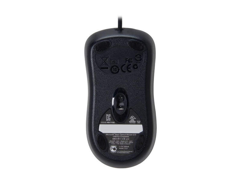 Microsoft Basic Optical Mouse - Black. Comfortable, Right/Left Hand Use