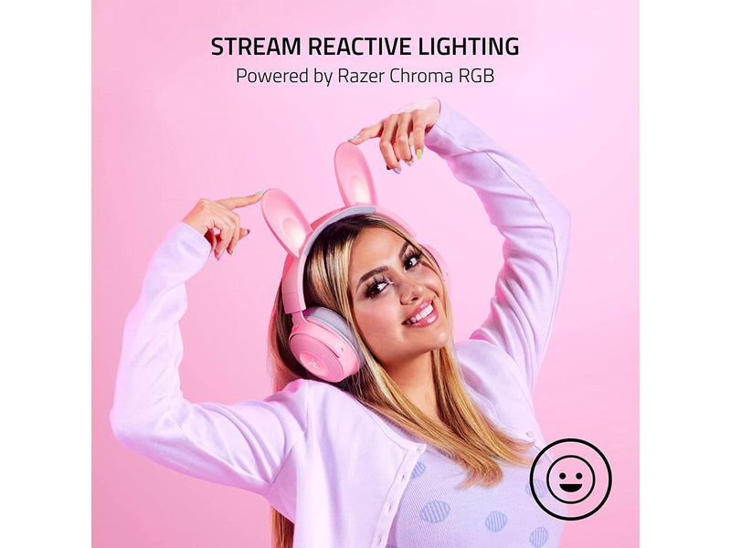 Razer Kraken Kitty V2 Pro Wired RGB Headset: Interchangeable Ears (Kitty, Bear,