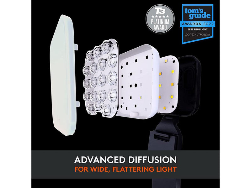 Logitech Litra Glow Premium LED Streaming Light with TrueSoft, adjustable